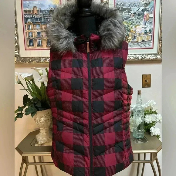 🖤❤️ALPINE DESIGN QUILTED PUFFER BUFFALO CHECK DOWN FILLED HOODIE VEST SIZE XL - Picture 12 of 12